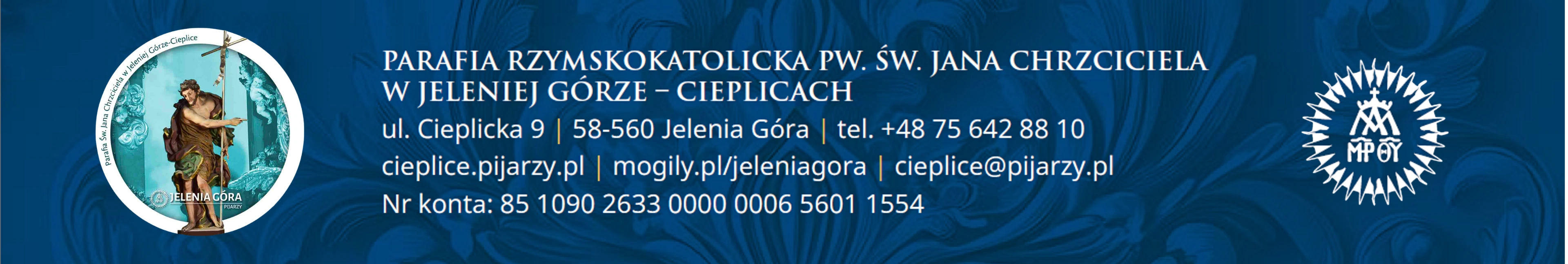 Parafia Rzymskokatolicka pw. św. Jana Chrzciciela w Jeleniej Górze-Cieplicach – dane kontaktowe i numer konta